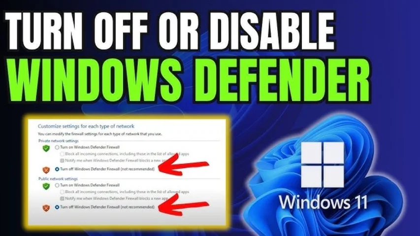 غیرفعالسازی Windows Defender