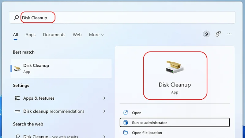 ابزار Disk Cleanup برای پاکسازی درایو c