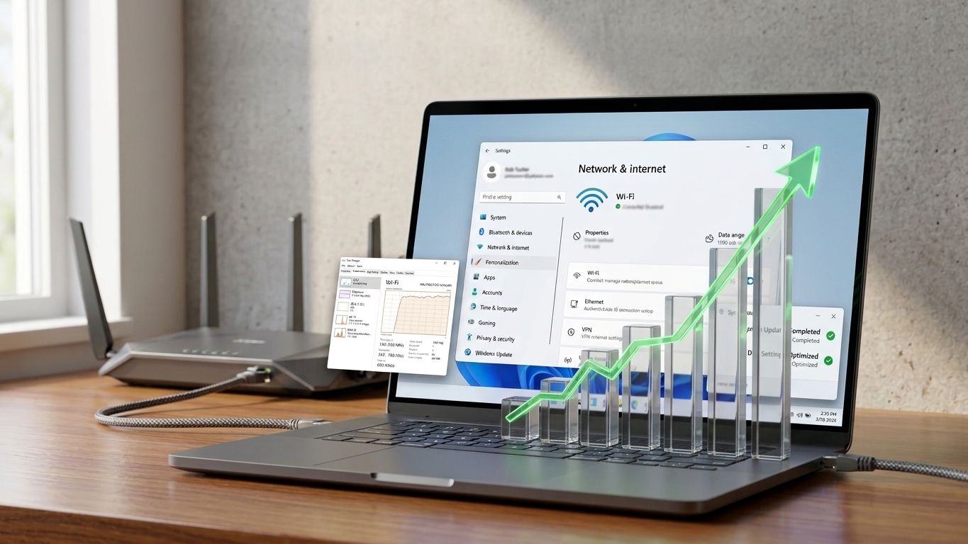 روش‌های مؤثر افزایش سرعت اینترنت در ویندوز ۱۰ و ۱۱