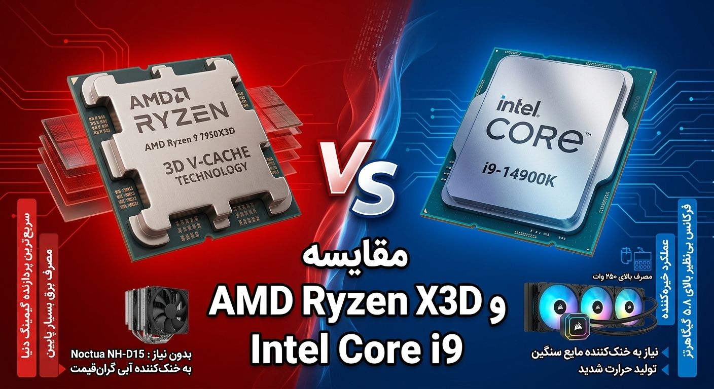 مقایسه AMD Ryzen X3D و Intel Core i9